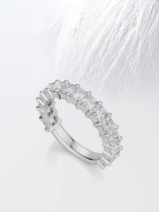 Asscher Cut Moissanite 3/4 Diamond Wedding Band for Women Mapple Gems